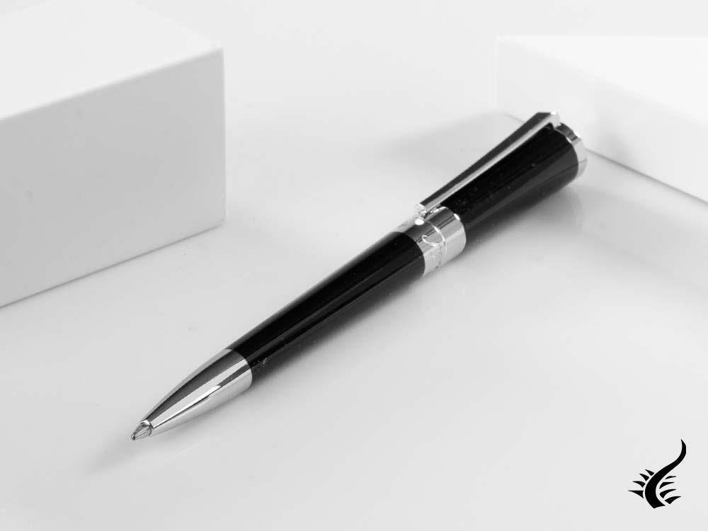 S.T. Dupont Liberté Ballpoint pen, Black Lacquer, Palladium trim, 465674