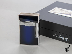 S.T. Dupont Ligne 2 Le Grand Sunburst Lighter, Lacquer, Palladium, Blue, 023013