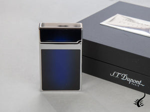 S.T. Dupont Ligne 2 Le Grand Sunburst Lighter, Lacquer, Palladium, Blue, 023013