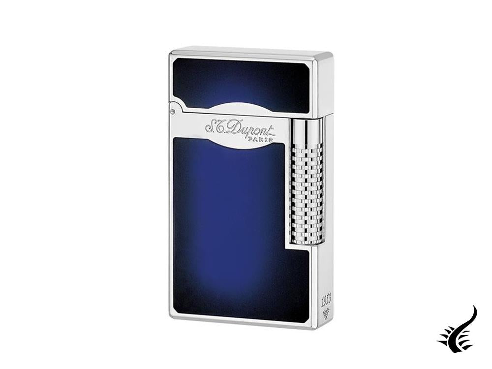 S.T. Dupont Ligne 2 Le Grand Sunburst Lighter, Lacquer, Palladium, Blue, 023013