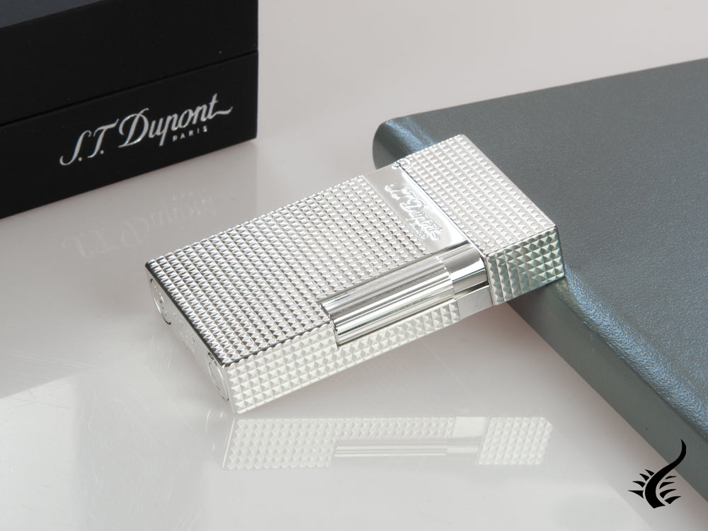 S.T. Dupont Ligne 2 Lighter, Silver Diamond Head, 016184