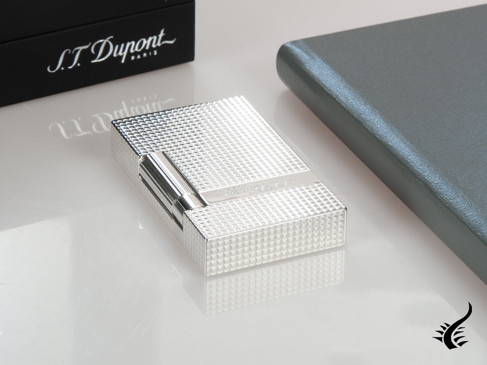 S.T. Dupont Ligne 2 Lighter, Silver Diamond Head, 016184