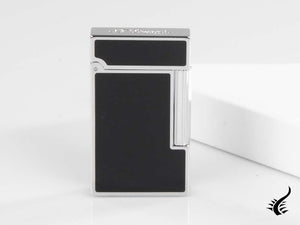 Briquet ST Dupont Ligne 2 Slim, Palladium, Laque noire, 017080