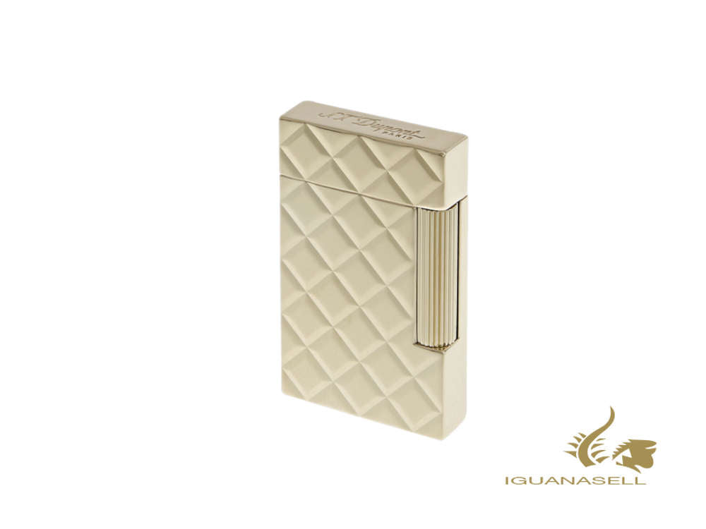 Briquet ST Dupont Ligne 2 Slim Quilted, Palladium, Plaqué or, 017082