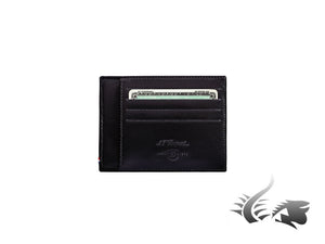 S.T. Dupont Line D Credit card holder, Leather, Black, 4 Cards, ID paper holder