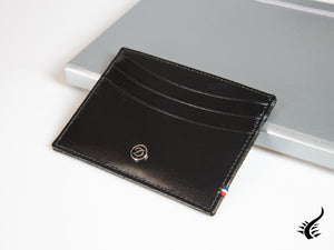 S.T. Dupont Line D Credit card holder, Leather, Black, 6 Cards, 180008