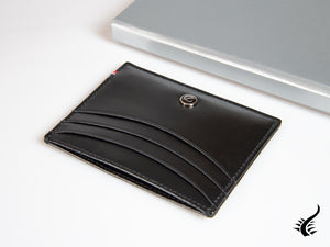 S.T. Dupont Line D Credit card holder, Leather, Black, 6 Cards, 180008