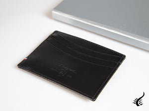 S.T. Dupont Line D Credit card holder, Leather, Black, 6 Cards, 180008