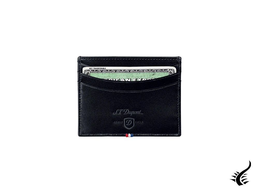 S.T. Dupont Line D Credit card holder, Leather, Black, 6 Cards, 180008