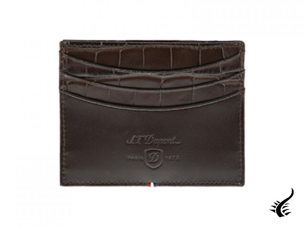 S.T. Dupont Line D Croco Dandy Credit card holder, Leather, 6 Cards, 180168