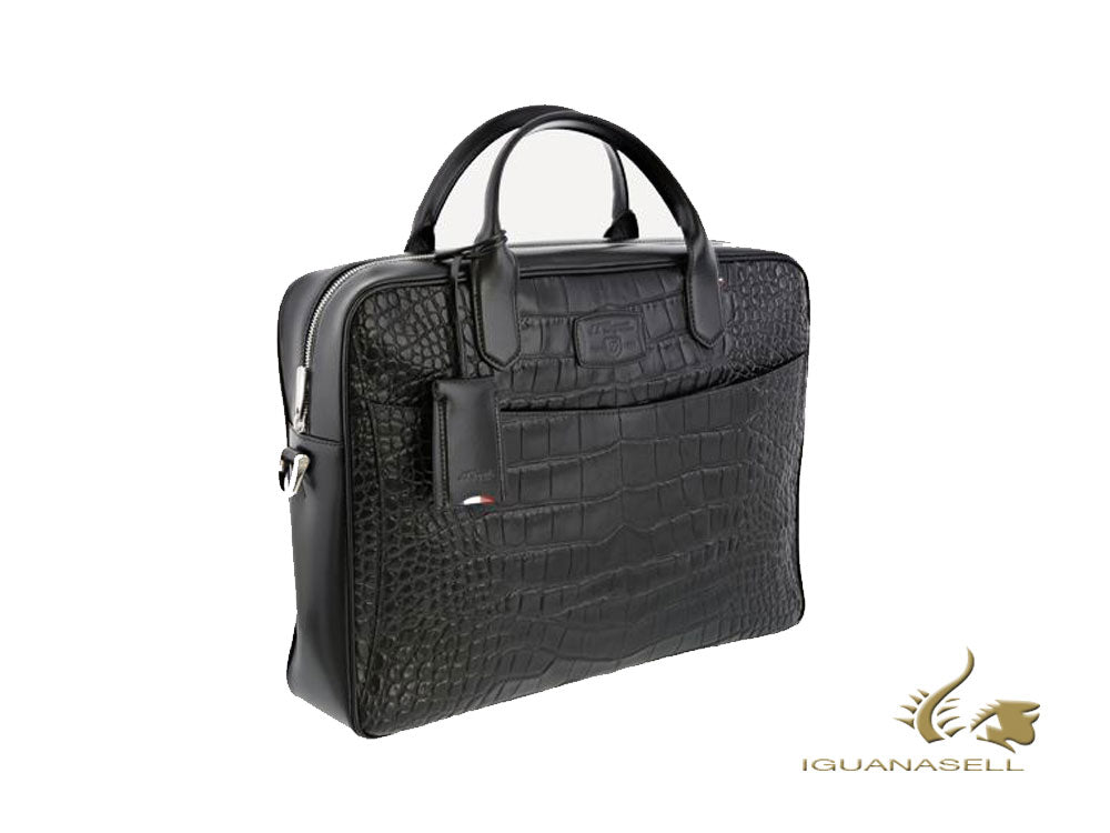 Porte-documents ST Dupont Line D Croco Dandy, Cuir, Noir, Zip, 181063