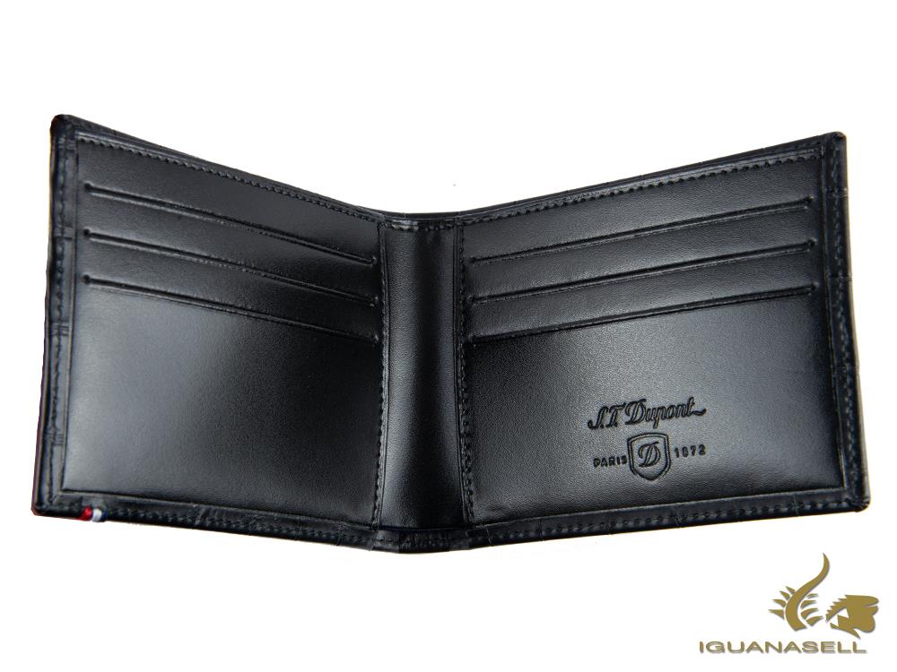 S.T. Dupont Line D Croco Dandy Wallet, Black, Leather, 6 Cards, 180060