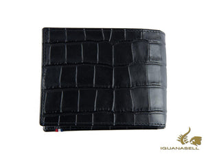 Portefeuille ST Dupont Line D Croco Dandy, noir, cuir, 6 cartes, 180060