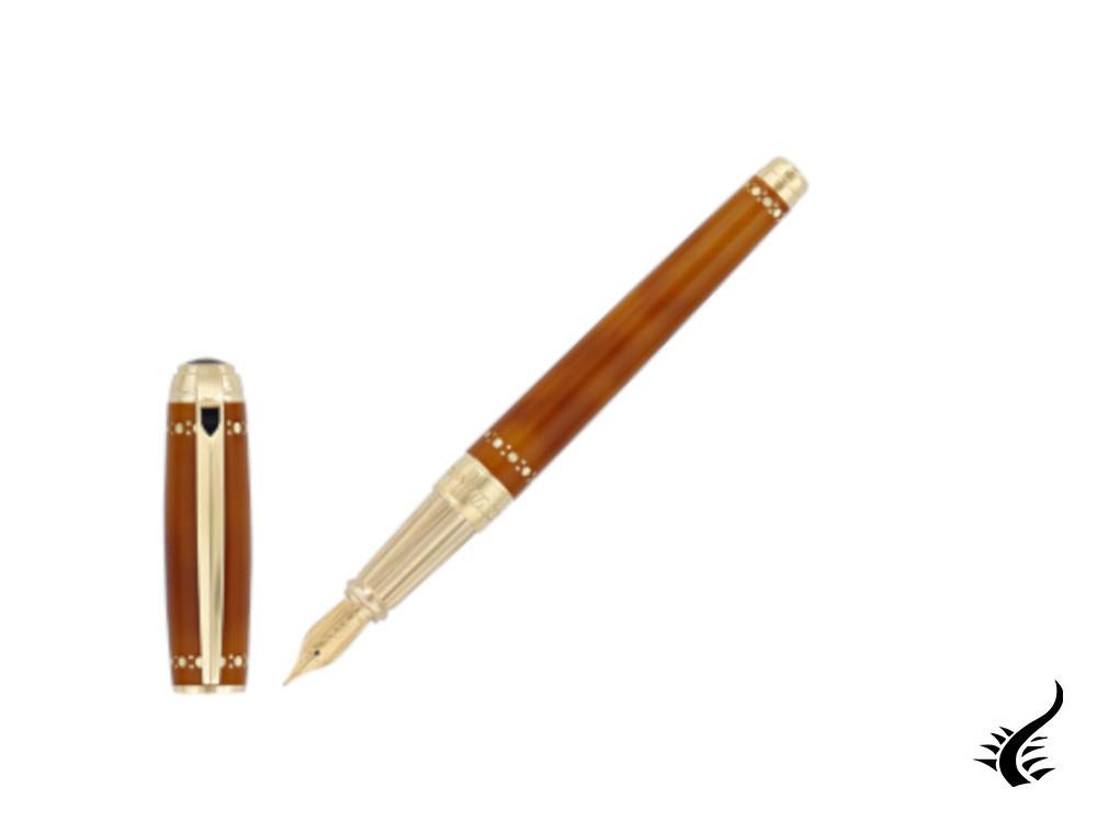 S.T. Dupont Line D Derby Fountain Pen, Lacquer, Brown, 410107L