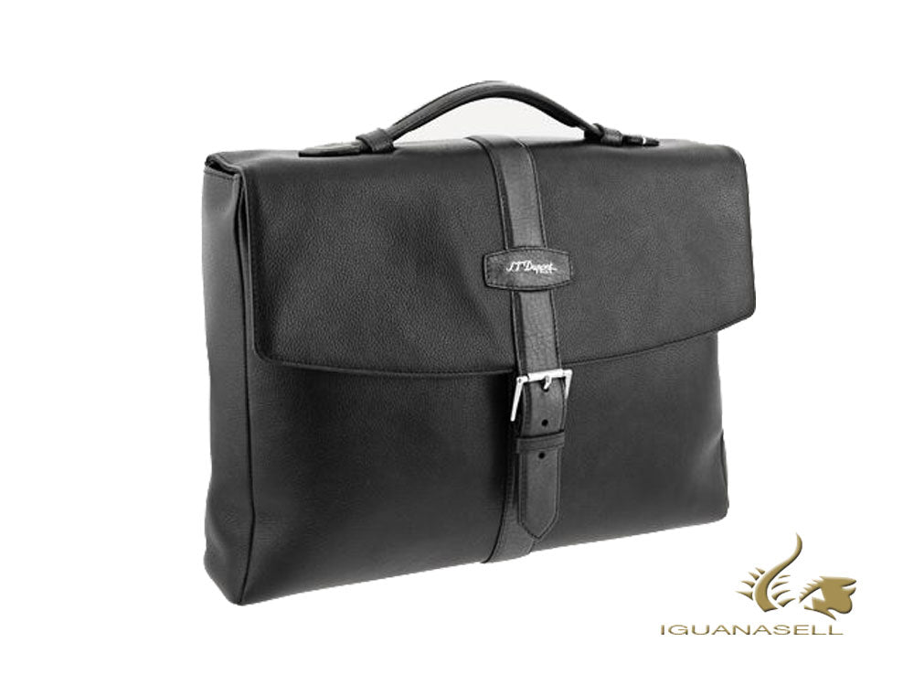 S.T. Dupont Line D Soft Grained Evolution Briefcase, Leather, Black, 181293