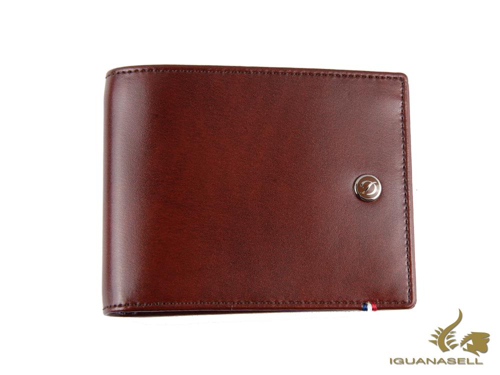 S.T. Dupont Line D Wallet, Black/Brown, Leather, 6 Cards, 180190