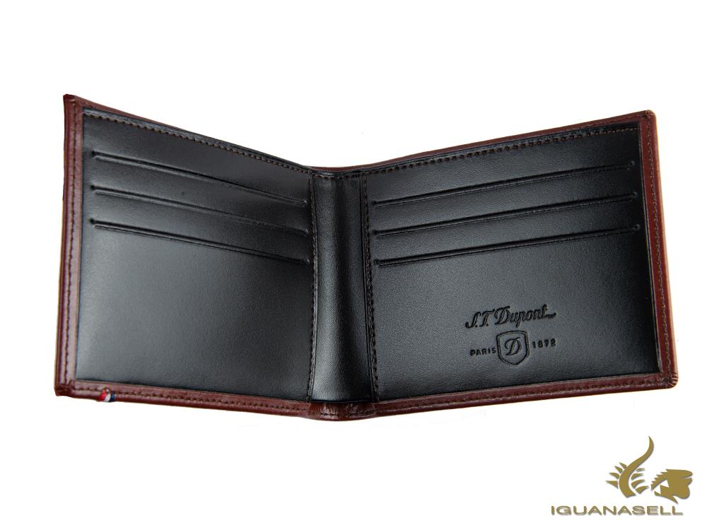 S.T. Dupont Line D Wallet, Black/Brown, Leather, 6 Cards, 180190