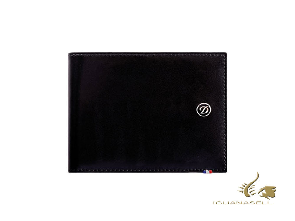 S.T. Dupont Line D Wallet, Black, Leather, 6 Cards, 180001