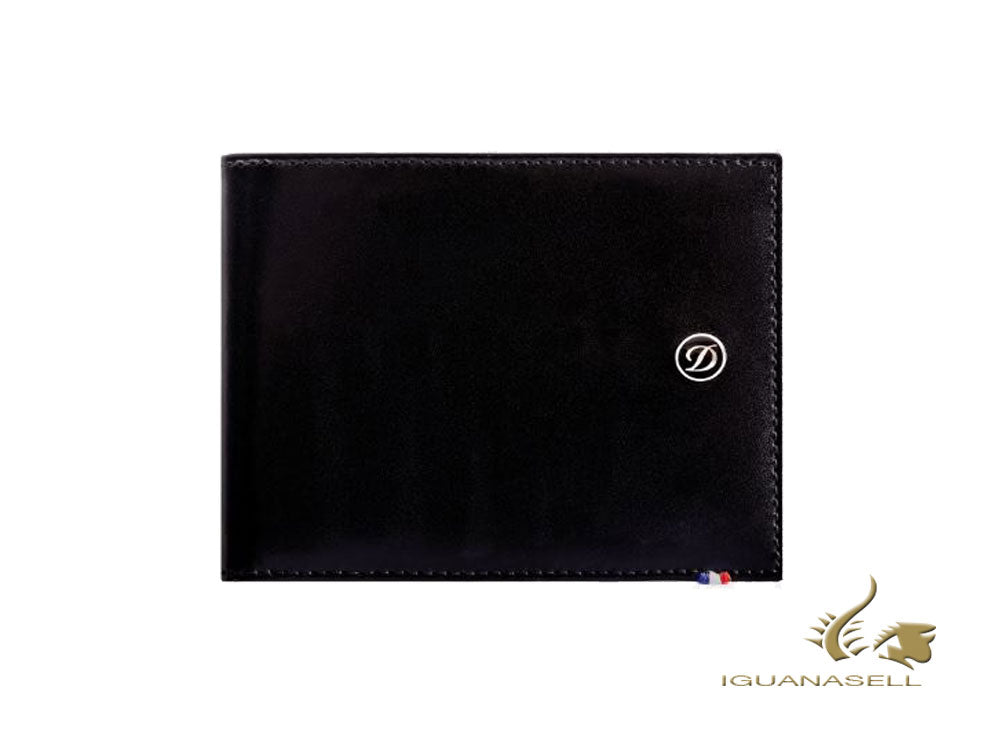 S.T. Dupont Line D Wallet, Black, Leather, 6 Cards, 180002