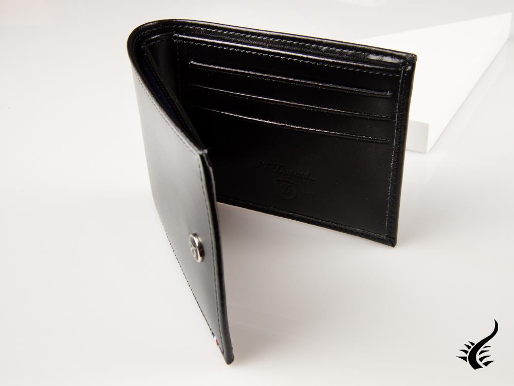 S.T. Dupont Line D Wallet, Black, Leather, 6 Cards, 3 Compartments, 180000