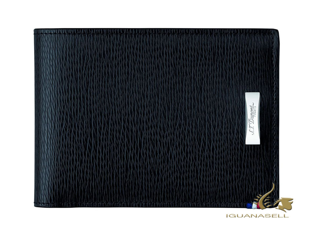 S.T. Dupont Line D Wallet, Black, Leather, 6Cards, 180302