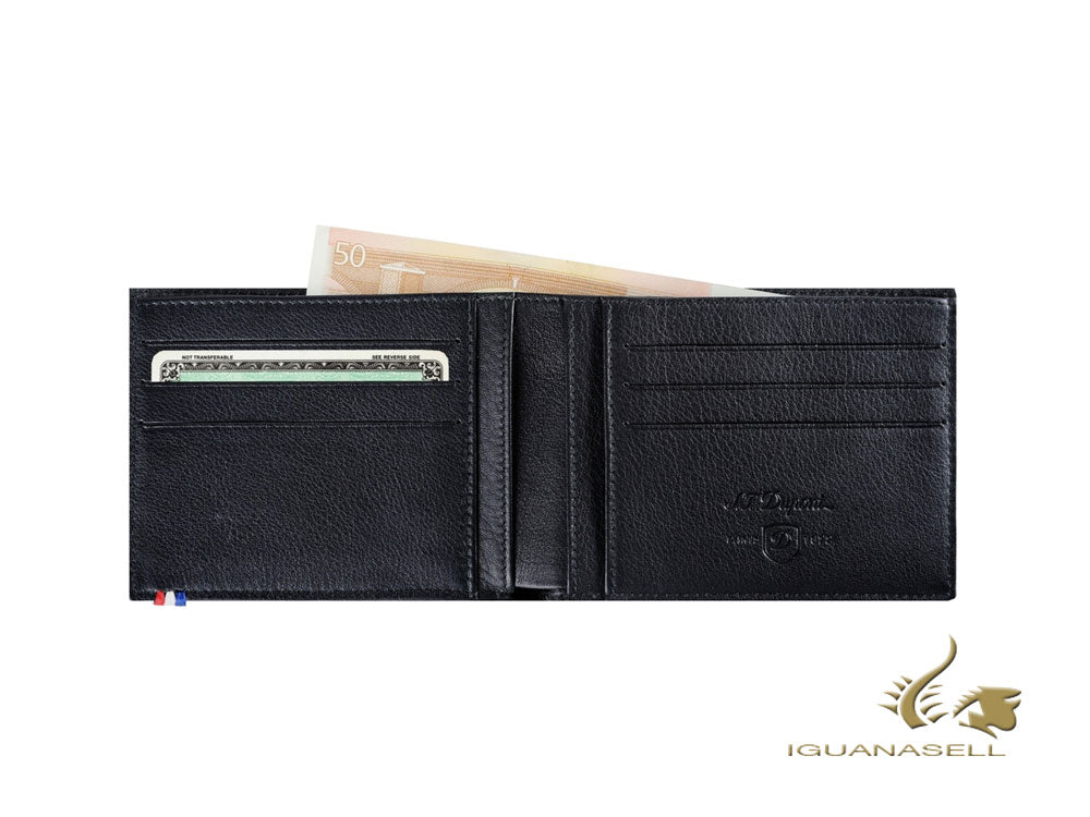 S.T. Dupont Line D Wallet, Black, Leather, 6Cards, 180302