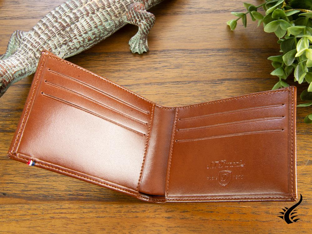 S.T. Dupont Line D Wallet, Brown, Leather, 6 Cards, 180100