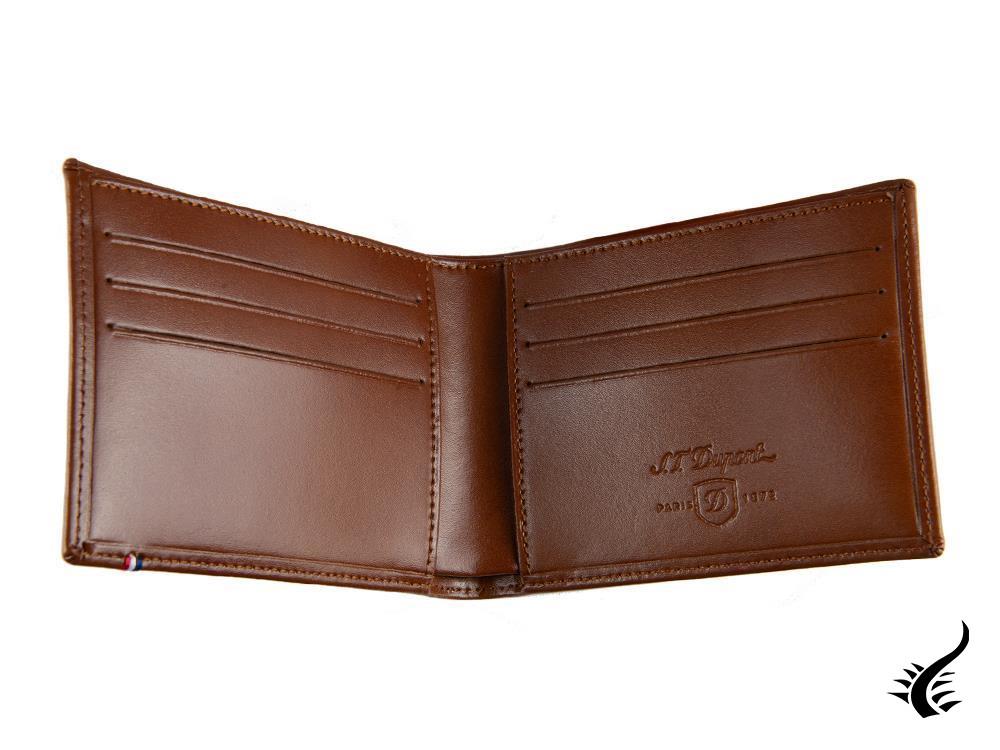 S.T. Dupont Line D Wallet, Brown, Leather, 6 Cards, 180100