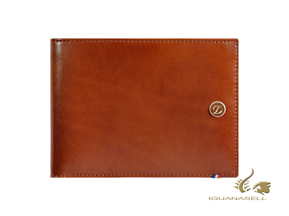 S.T. Dupont Line D Wallet, Brown, Leather, 6 Cards, 180102