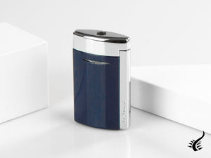 S.T. Dupont Minijet Lighter, Chrome, Lacquer, Blue, 010801