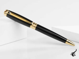 S.T. Dupont New Line D Large Ballpoint pen, Lacquer, Black, Gold trim, 415101L