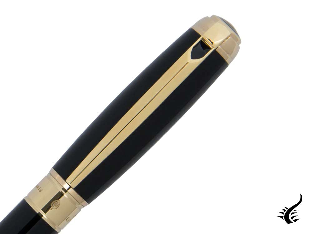 S.T. Dupont New Line D Large Ballpoint pen, Lacquer, Black, Gold trim, 415101L