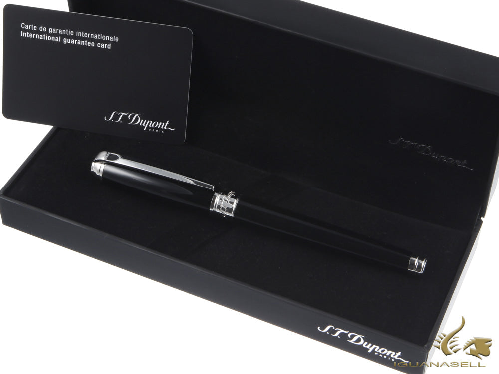 Stylo plume ST Dupont New Line D Large, laqué, noir, palladium