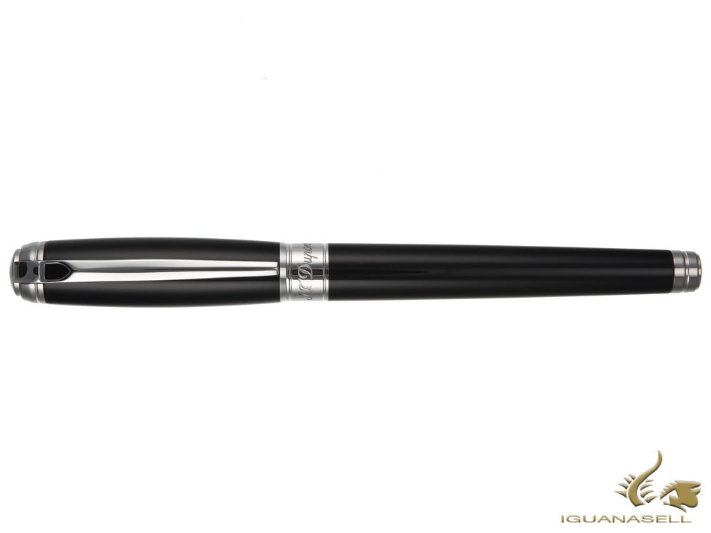 S.T. Dupont New Line D Large Fountain Pen, Lacquer, Black, Palladium