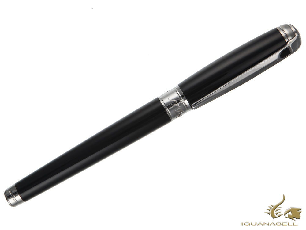 S.T. Dupont New Line D Large Fountain Pen, Lacquer, Black, Palladium