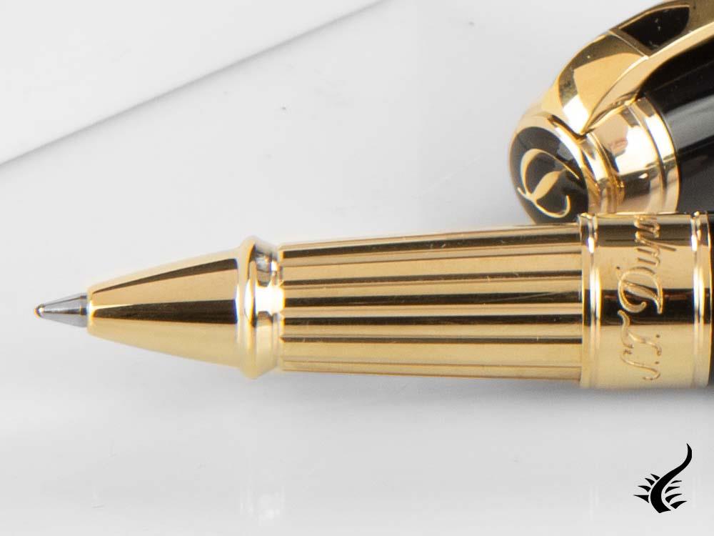 S.T. Dupont New Line D Large Rollerball pen, Lacquer, Gold trim, Black, 412101L