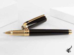 S.T. Dupont New Line D Large Rollerball pen, Lacquer, Gold trim, Black, 412101L