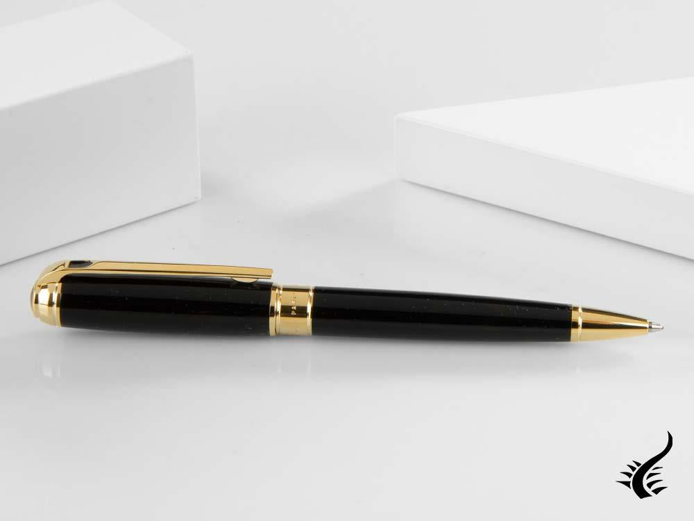 S.T. Dupont New Line D Medium Ballpoint pen, Lacquer, Black, Gold trim, 415101M