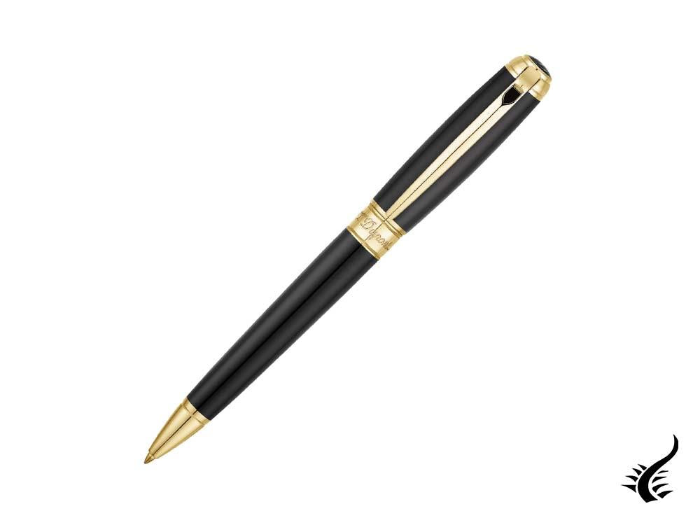 S.T. Dupont New Line D Medium Ballpoint pen, Lacquer, Black, Gold trim, 415101M