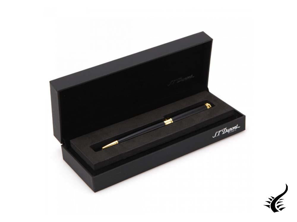 S.T. Dupont New Line D Medium Ballpoint pen, Lacquer, Black, Gold trim, 415101M