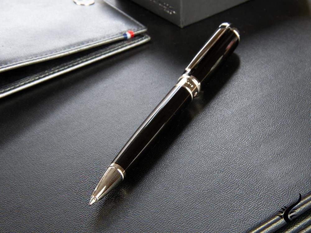 S.T. Dupont New Line D Medium Ballpoint pen, Lacquer, Black, Palladium, 415100M