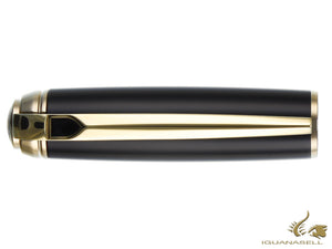 S.T. Dupont New Line D Medium  Fountain Pen, Lacquer, Black, Gold trim