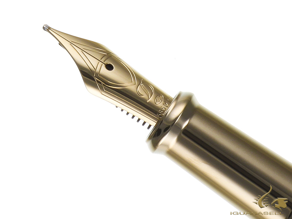 S.T. Dupont New Line D Medium  Fountain Pen, Lacquer, Black, Gold trim