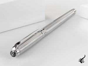 S.T. Dupont New Line D Medium Fountain Pen, Palladium, Silver, 410103M