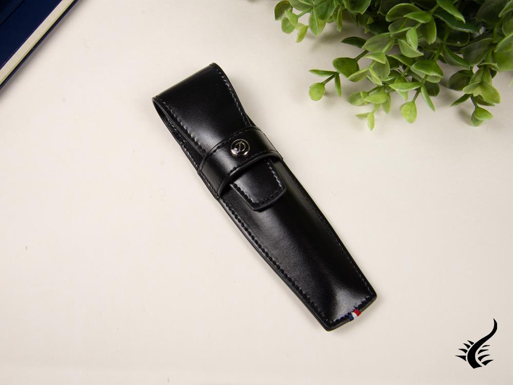 S.T. Dupont Pen Case, Leather, Black, Soft, 180017