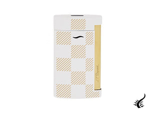 Briquet ST Dupont Slim7 Damier Blanc, Chrome, Blanc, 027744