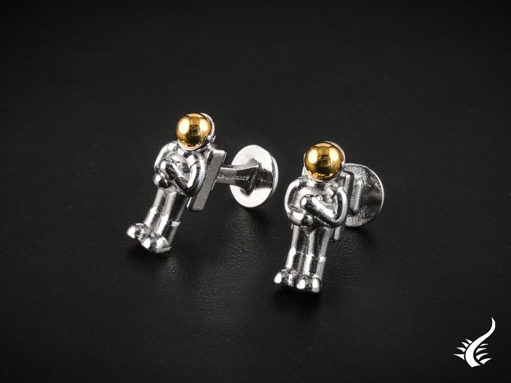 S.T. Dupont Space Odyssey Cufflinks, Palladium, Gold, Silver, 005768