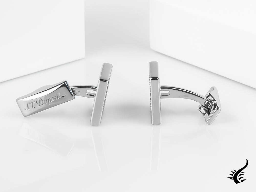 S.T. Dupont Square Diamond Head Cufflinks, Steel, Polished, Silver, 005568