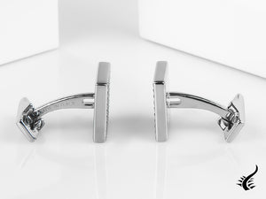 S.T. Dupont Square Diamond Head Cufflinks, Steel, Polished, Silver, 005568