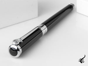 S.T. Dupont Sword Fountain Pen, Lacquer, Palladium trim, Black, 290102